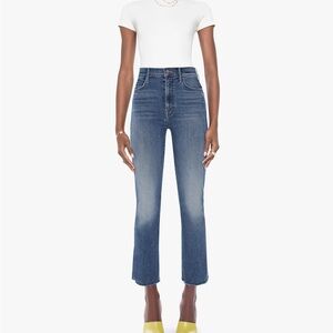 LIL MOTHER THE HUSTLER HIGH-RISE ANKLE FRAY JEANS 25 petite